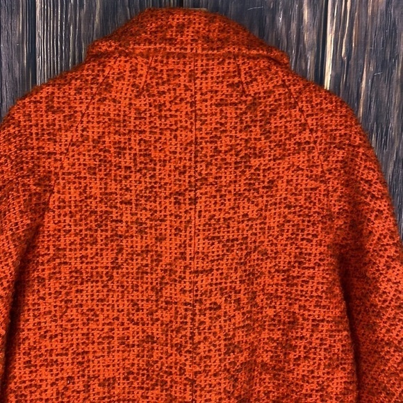 Vintage Woman’s Di Vinci By Roberto California Orange Knit Buttoned Down Coat - Picture 6 of 13
